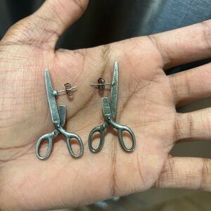 Gothic Vintage  Punk Style Creative Scissors Design Stud  Earrings, Retro Boho